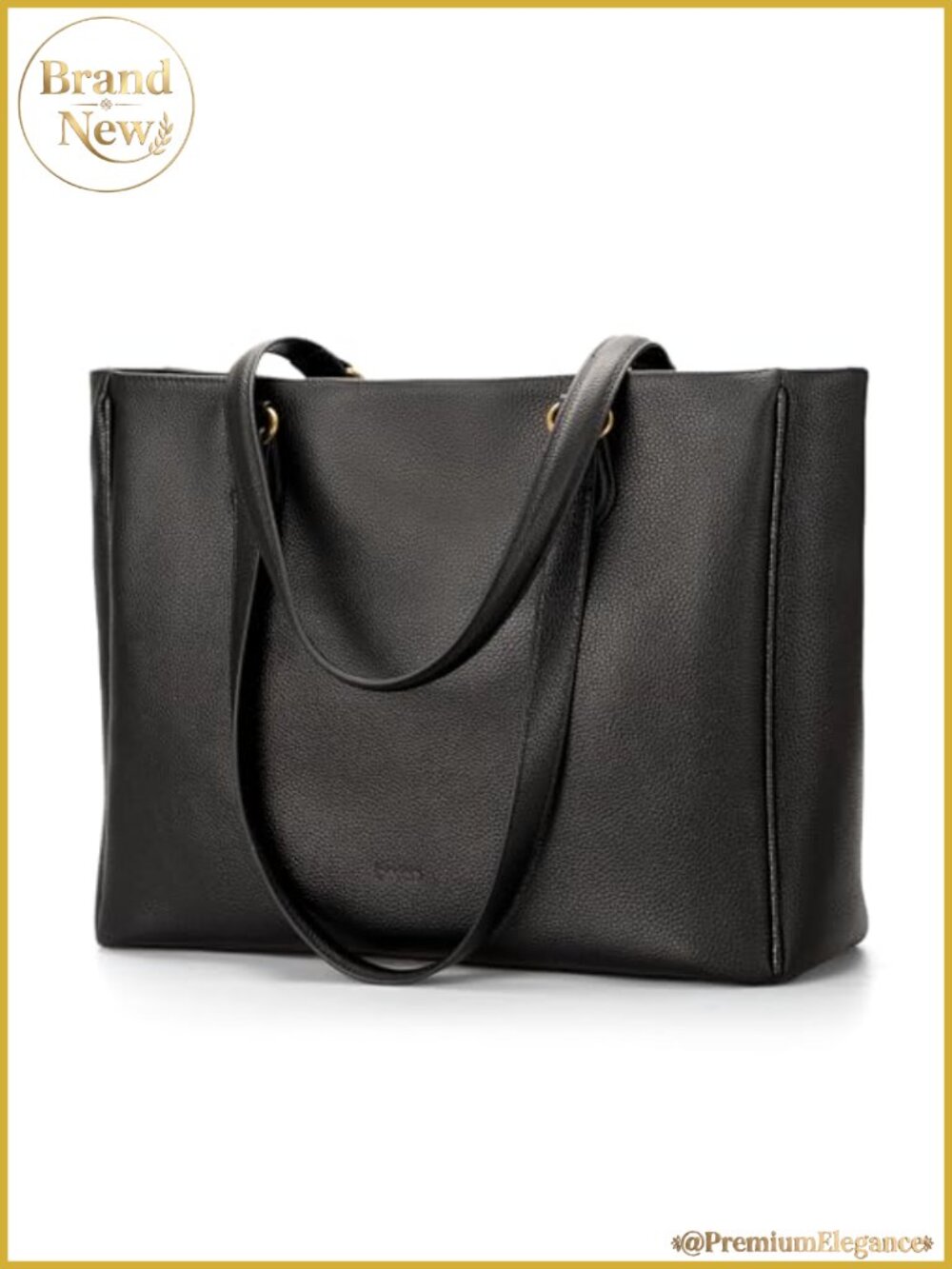 Genuine Leather Work Tote Bag for Women Padded 15.6" Laptop Compartment Large